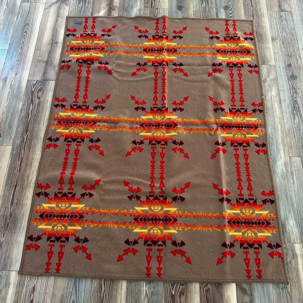 Vintage Pendelton Beaver State Chief Joseph Wool Blanket Red Color Way - Picture 2 of 3
